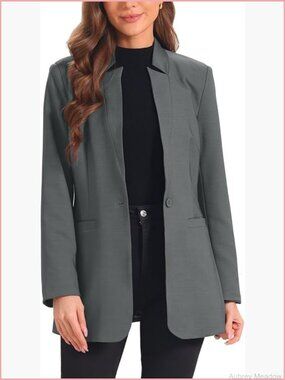 Long Sleeve V Neck Work Blazer Business Outfits Jacket Blazers